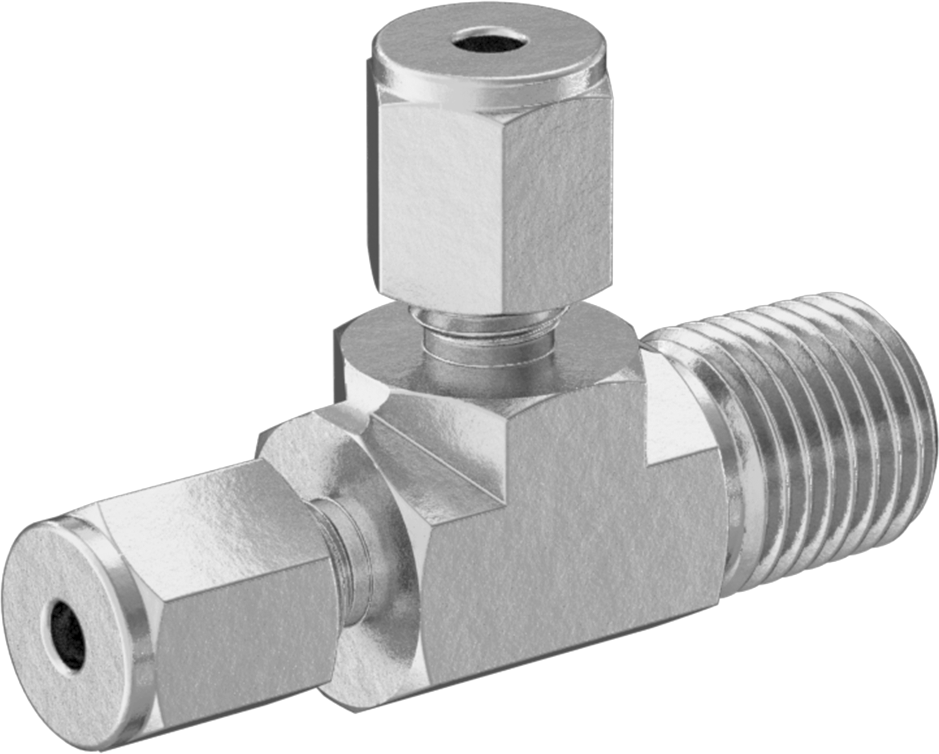 Bakır Boru için Hassas Sıkıştırma Bağlantı Elemanı, 1/8" Dış Çaplı Boru x 1/4 NPT Erkek için Dik Açı T