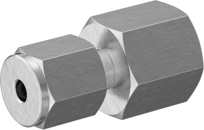 Bakır Boru için Hassas Sıkıştırma Bağlantı Elemanı, 1/8" Boru Dış Çapı x 1/8 NPT Dişi için Düz Adaptör