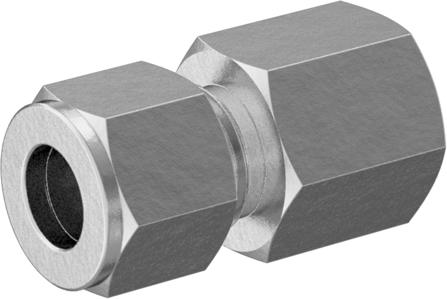 Bakır Boru için Hassas Sıkıştırma Bağlantı Elemanı, 3/8" Boru Dış Çapı x 1/4 NPT Dişi için Düz Adaptör