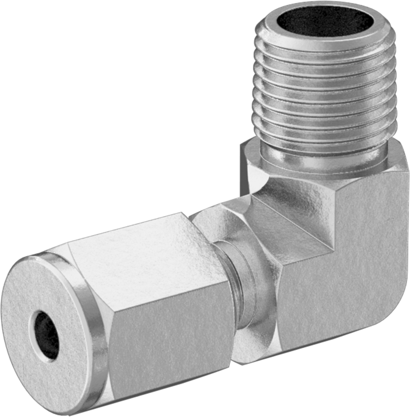 Bakır Boru için Hassas Sıkıştırma Bağlantı Elemanı, 1/8" Boru x 1/8 NPT Erkek için 90 Derece Dirsek Adaptörü