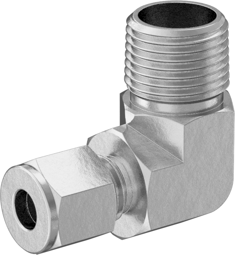 Bakır Boru için Hassas Sıkıştırma Bağlantı Elemanı, 1/4" Boru x 3/8 NPT Erkek için 90 Derece Dirsek Adaptörü