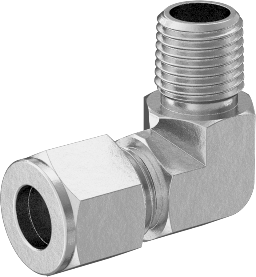 Bakır Boru için Hassas Sıkıştırma Bağlantı Elemanı, 3/8" Boru x 1/4 NPT Erkek için 90 Derece Dirsek Adaptörü