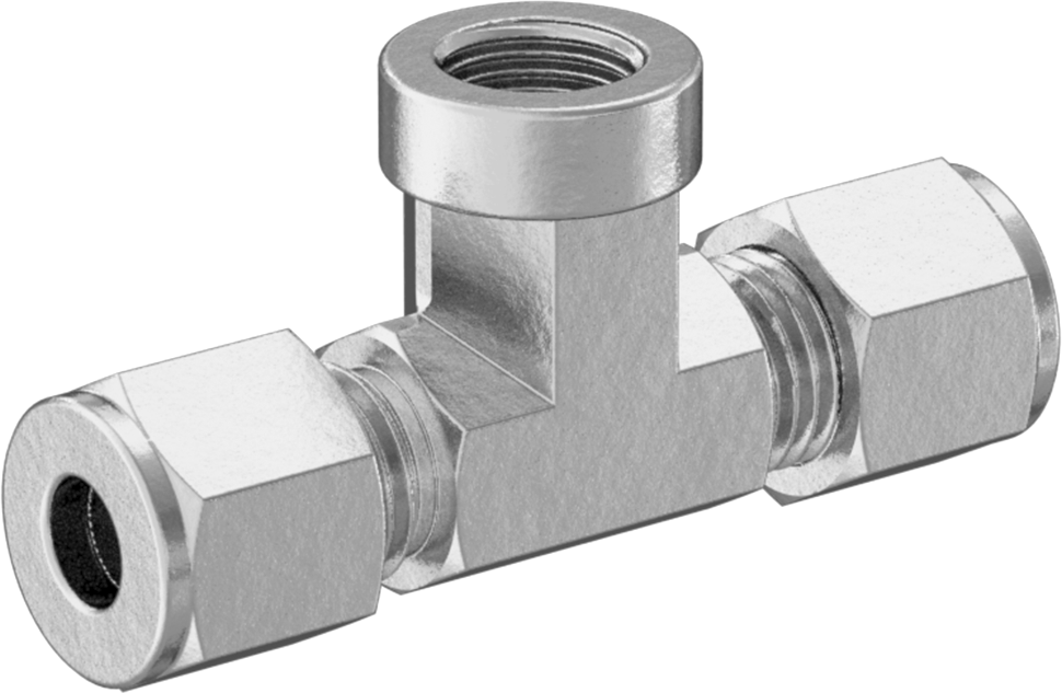 Bakır Boru için Hassas Sıkıştırma Bağlantı Elemanı, 1/4" Dış Çaplı Tüp x 1/8 NPT Dişi için Hat Üstü T Adaptörü