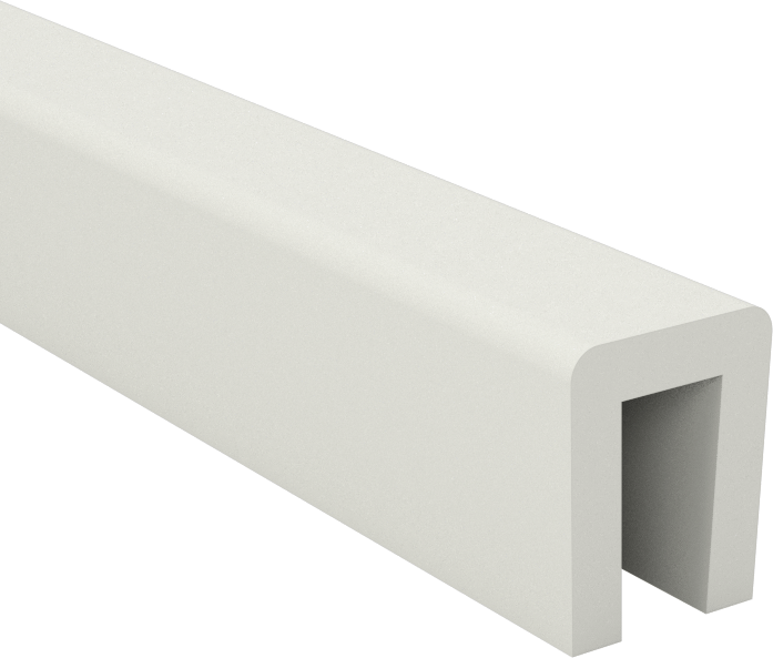 Yiyecek ve İçecek için Kauçuk Kenar Çıtası, 1/8“ Genişlik x 1/4” İç Yükseklik