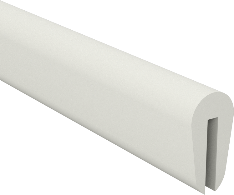 Yiyecek ve İçecek için Kauçuk Kenar Çıtası, 1/16“ Genişlik x 3/8” İç Yükseklik