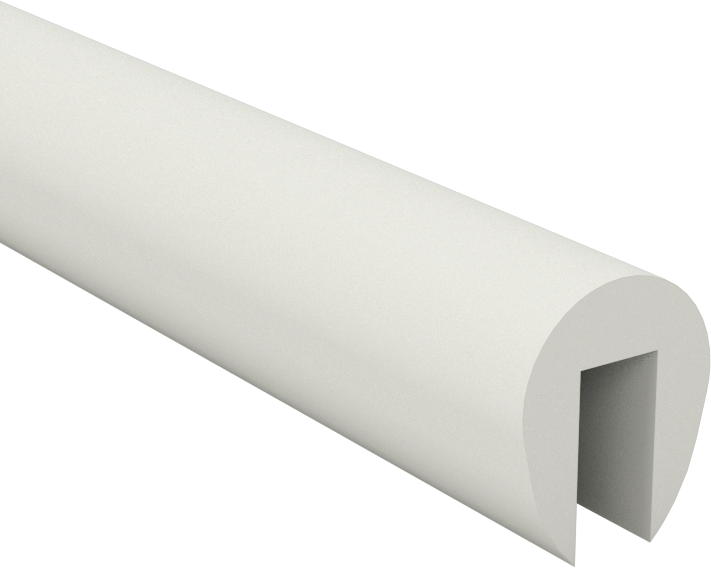 Yiyecek ve İçecek için Kauçuk Kenar Çıtası, 1/8“ Genişlik x 17/64” İç Yükseklik