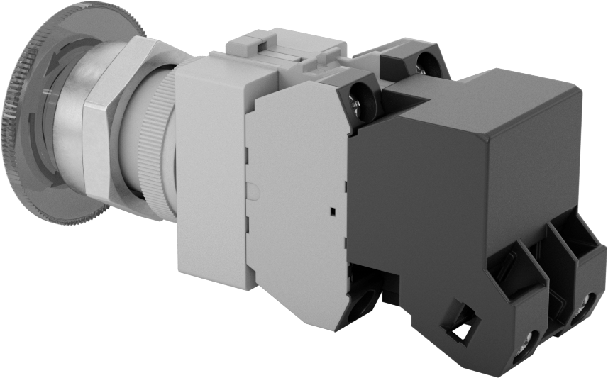 22 mm Acil Durdurma Panel Montajlı Anahtar, Sürekli Aydınlatmalı, DPST-NC, 240V AC Ampul