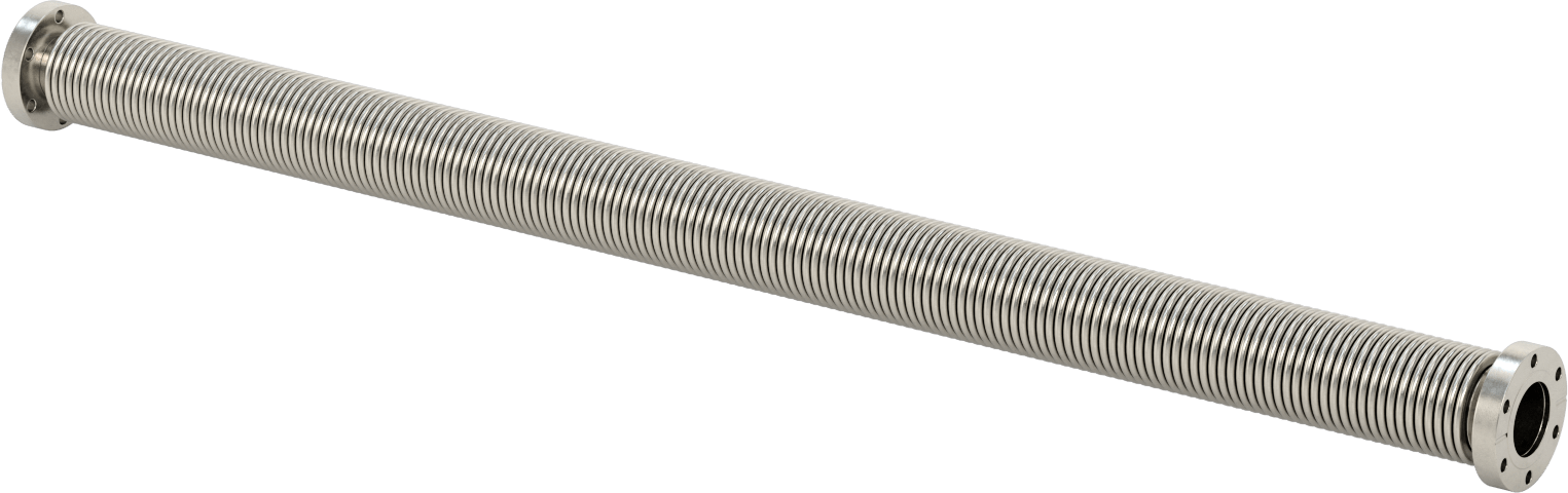 Flanşlı Ultra Yüksek Vakum Hortumu, 1-1/2" Boru Dış Çapı için, 36" Uzunluk, Sabit x Dönen Flanş