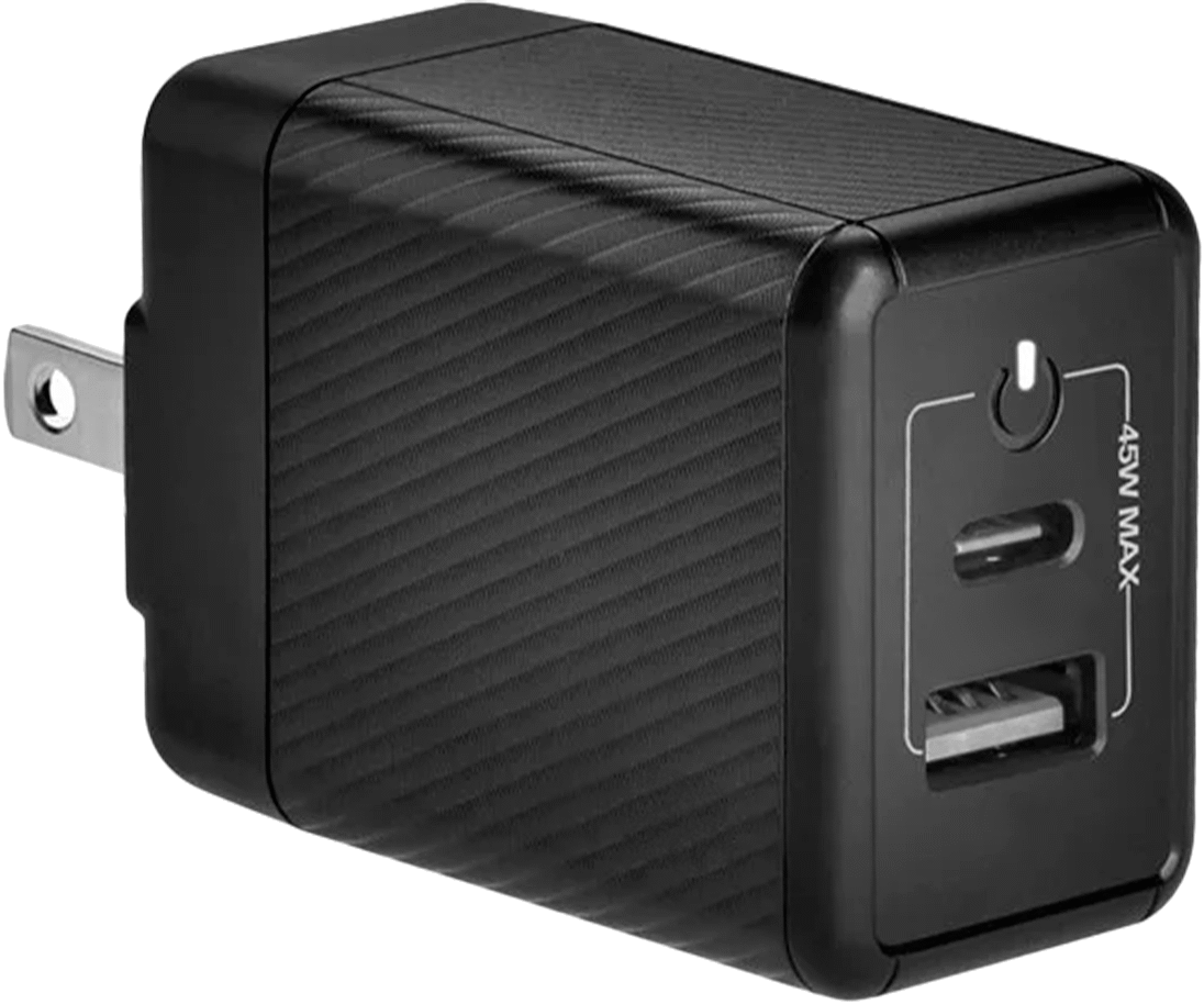 USB Şarj Cihazı, Düz Bıçaklı Fişli, 1 USB-A, 1 USB-C