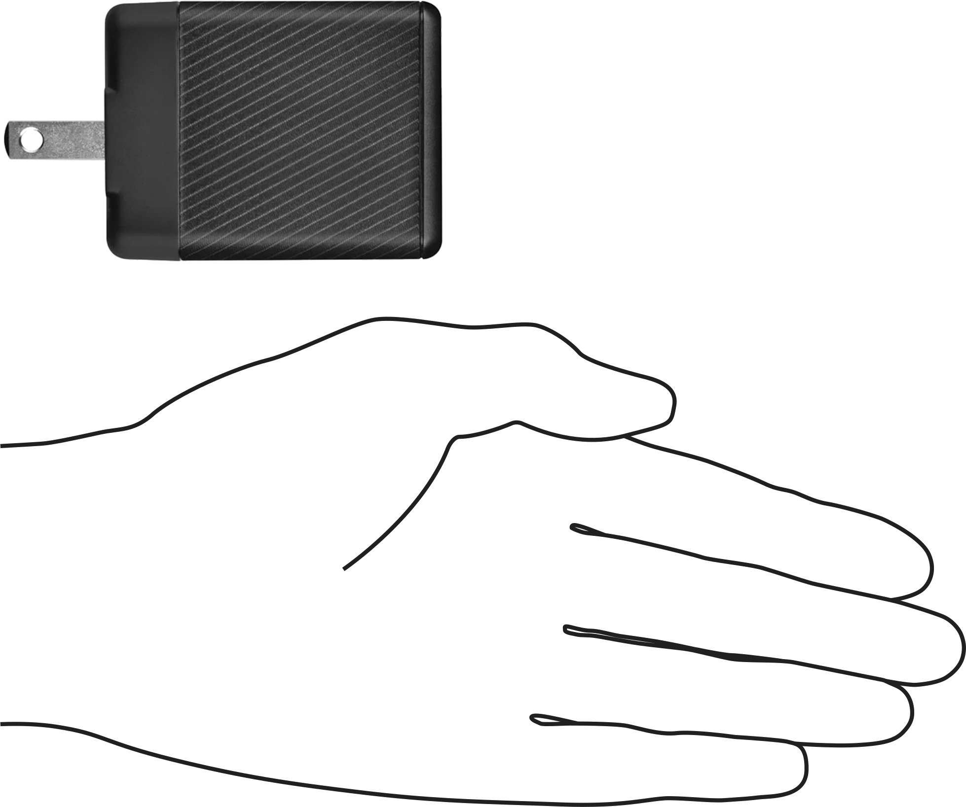 USB Şarj Cihazı, Düz Bıçaklı Fişli, 1 USB-A, 1 USB-C