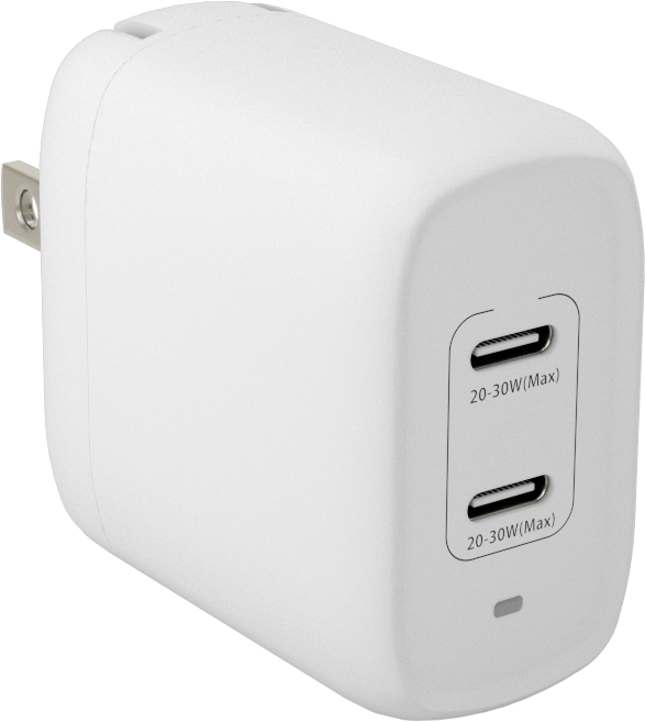 USB Şarj Cihazı, Düz Bıçaklı Fişli, 2 USB-C Bağlantı Noktası