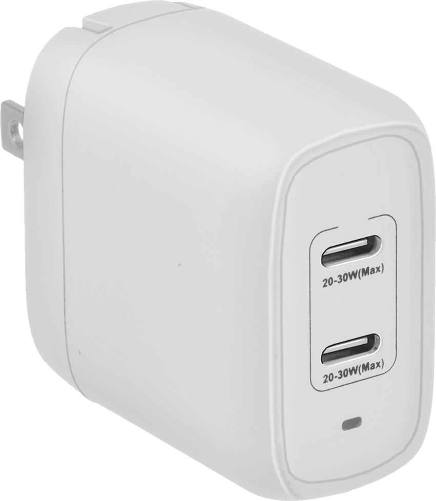 USB Şarj Cihazı, Düz Bıçaklı Fişli, 2 USB-C Bağlantı Noktası