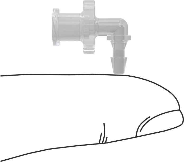 Luer Lock Boru Bağlantısı, 90 Derece Soketler, Polipropilen, 3/32" Dikenli Boru İç Çapı için