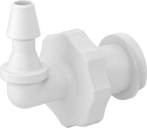 Luer Lock Boru Bağlantısı, 90 Derece Dirsek Soketleri, Naylon, 3/32" Dikenli Boru İç Çapı için