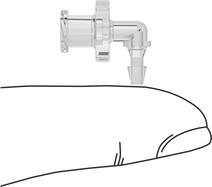 Luer Lock Boru Bağlantısı, 90 Derece Soketler, Poliolefin, 3/32" Dikenli Boru İç Çapı için