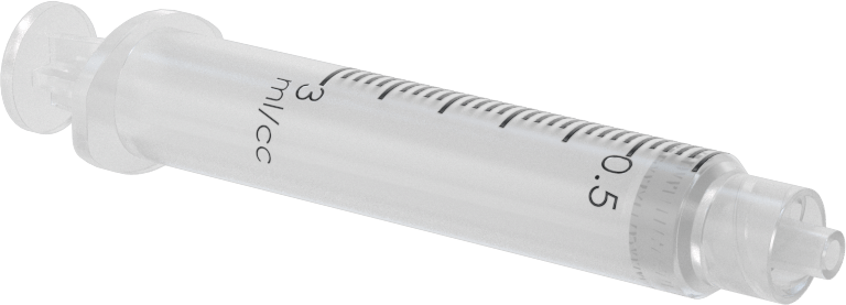 Plastik Şırınga, Luer Lock Bağlantılı, Şeffaf, 3 ml Kapasite