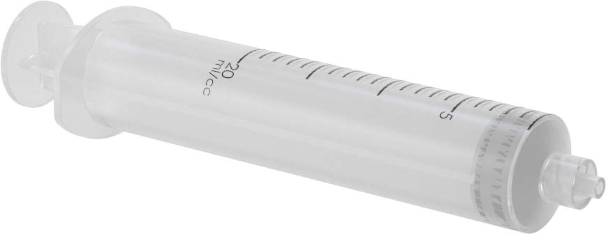 Plastik Şırınga, Luer Lock Bağlantılı, Şeffaf, 20 ml Kapasite