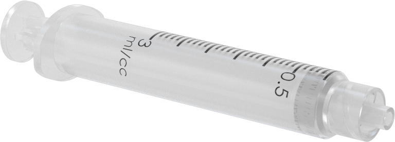 Plastik Şırınga, Luer Lock Bağlantılı, Şeffaf, 3 ml Kapasite