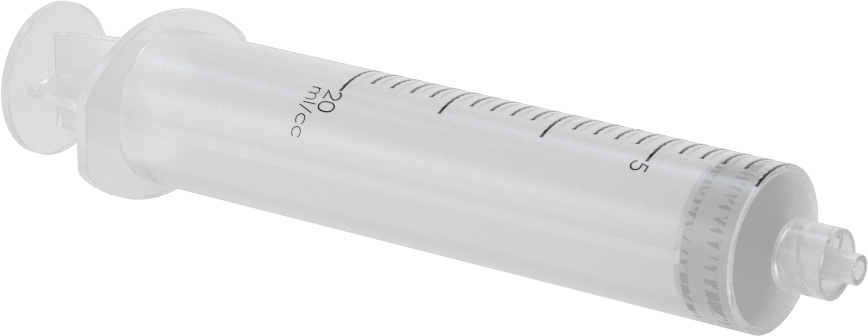 Plastik Şırınga, Luer Lock Bağlantılı, Şeffaf, 20 ml Kapasite