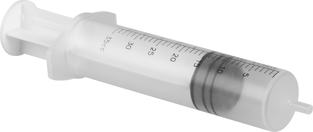 Plastik Şırınga, Luer Slip Bağlantılı, Şeffaf, 35 ml Kapasite