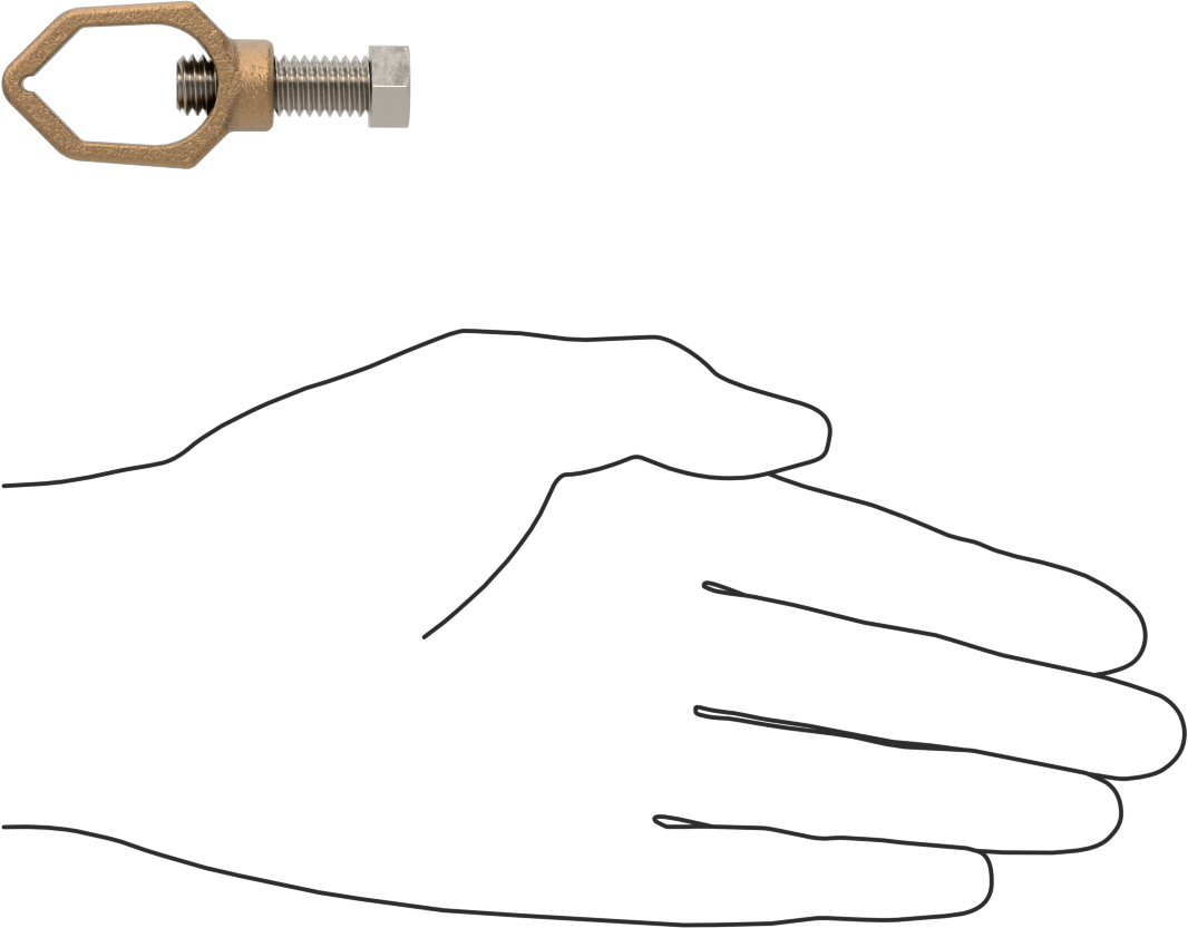 Topraklama Çubuğu Kelepçesi, Tek Somun, 1/2" için, 5/8“ ve 3/4” Çubuk Çapı, Bronz