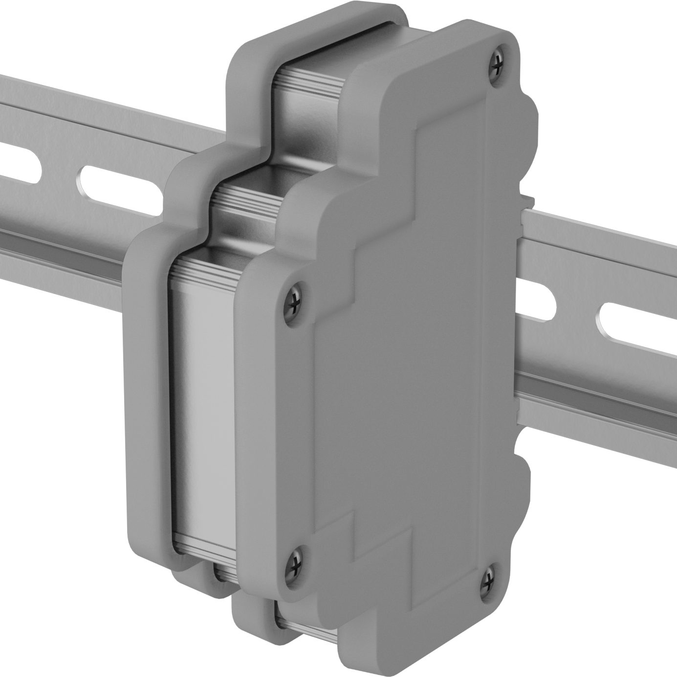 DIN Ray Montajlı Yıkanabilir Muhafaza, 2-3/4“ Yükseklik x 3-7/8” Genişlik x 1-1/8" Derinlik