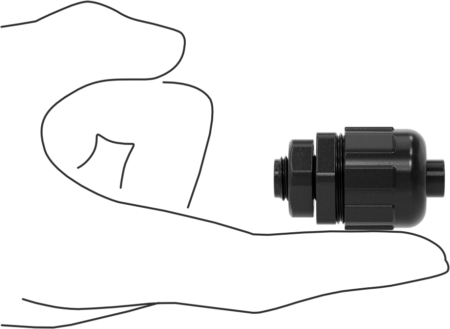 Sıvı Geçirmez Esnek Plastik Kanal Adaptörü, Düz, 1/4 Push-In Dişi x PG-7 PG Erkek, Siyah