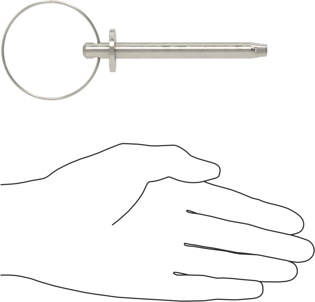 Toggle'lı Çatal Pimi, Halka Tutucu, 18-8 Paslanmaz Çelik, 3/8" Çap, 2-3/4" Kullanılabilir Uzunluk