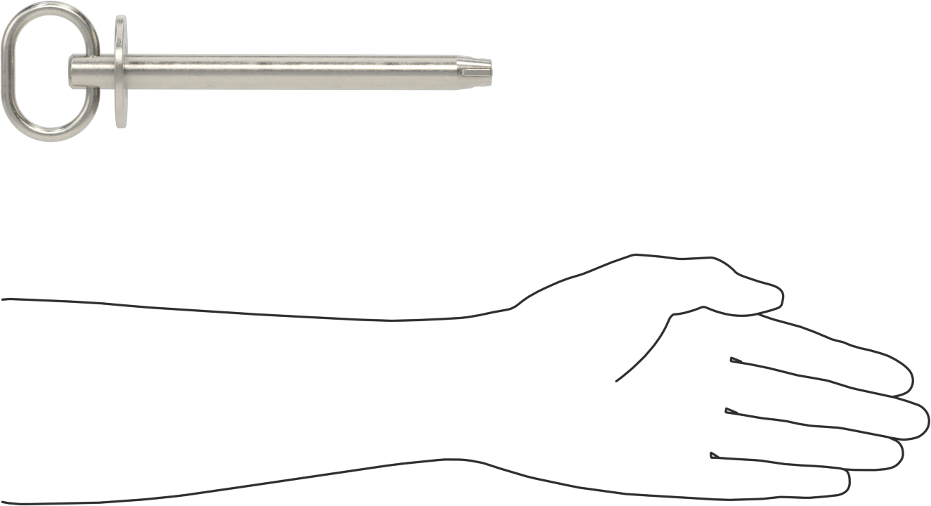 Toggle'lı Çatal Pimi, Döngü Tutamak, 18-8 Paslanmaz Çelik, 5/8" Çap, 5-1/2" Kullanılabilir Uzunluk