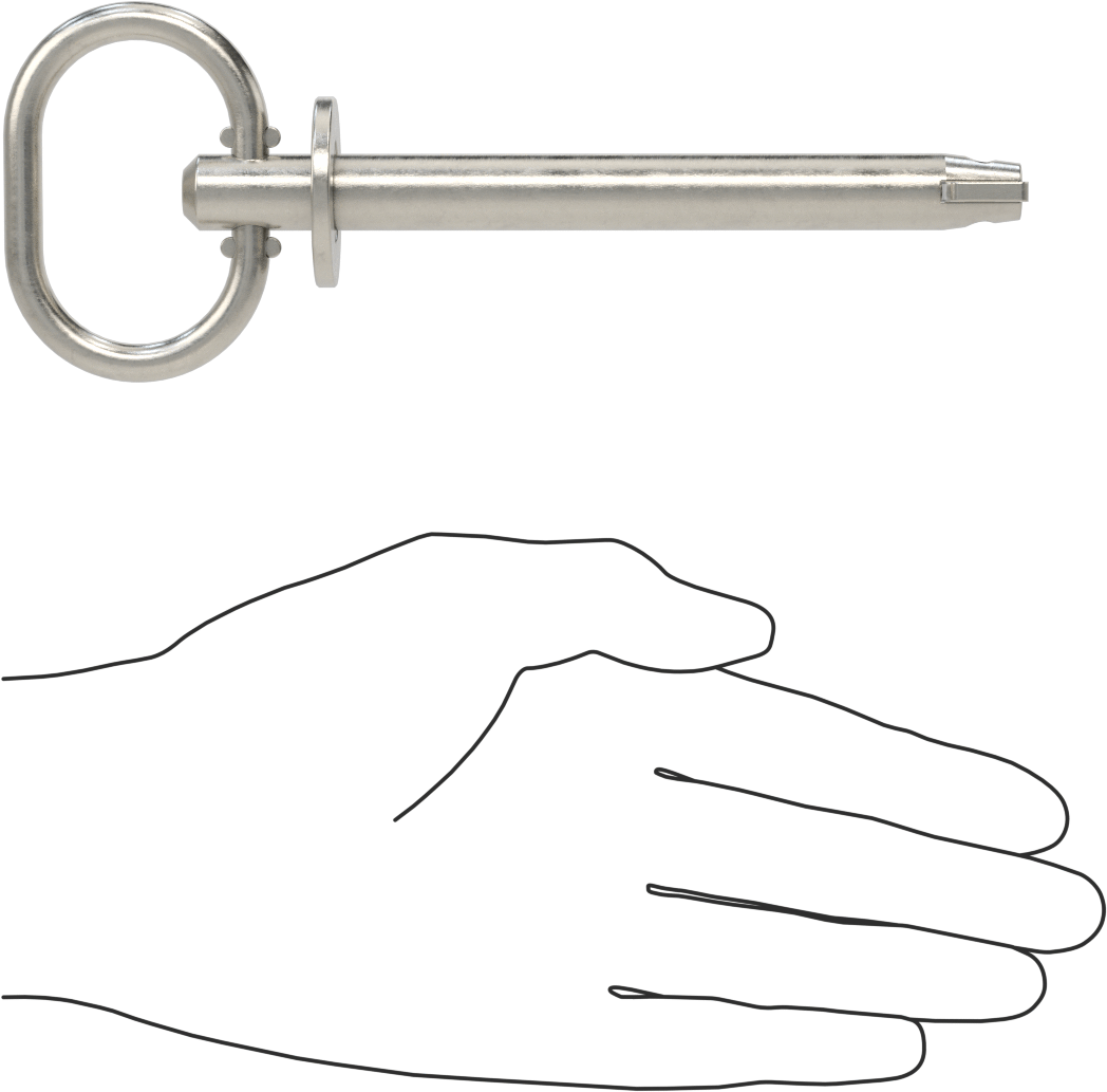 Toggle'lı Çatal Pimi, Döngü Tutamak, 18-8 Paslanmaz Çelik, 1/2" Çap, 3-1/2" Kullanılabilir Uzunluk