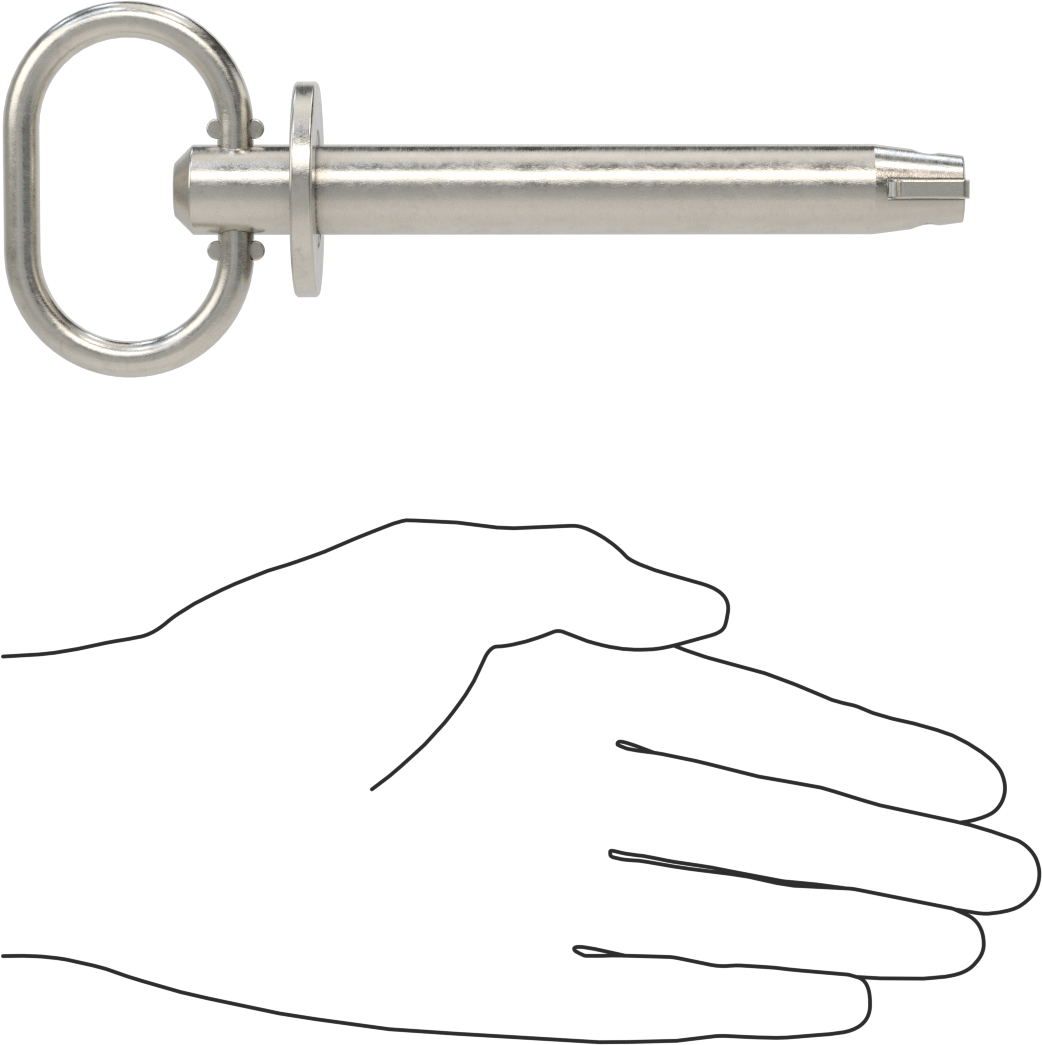 Toggle'lı Çatal Pimi, Döngü Tutamak, 18-8 Paslanmaz Çelik, 5/8" Çap, 3-1/2" Kullanılabilir Uzunluk