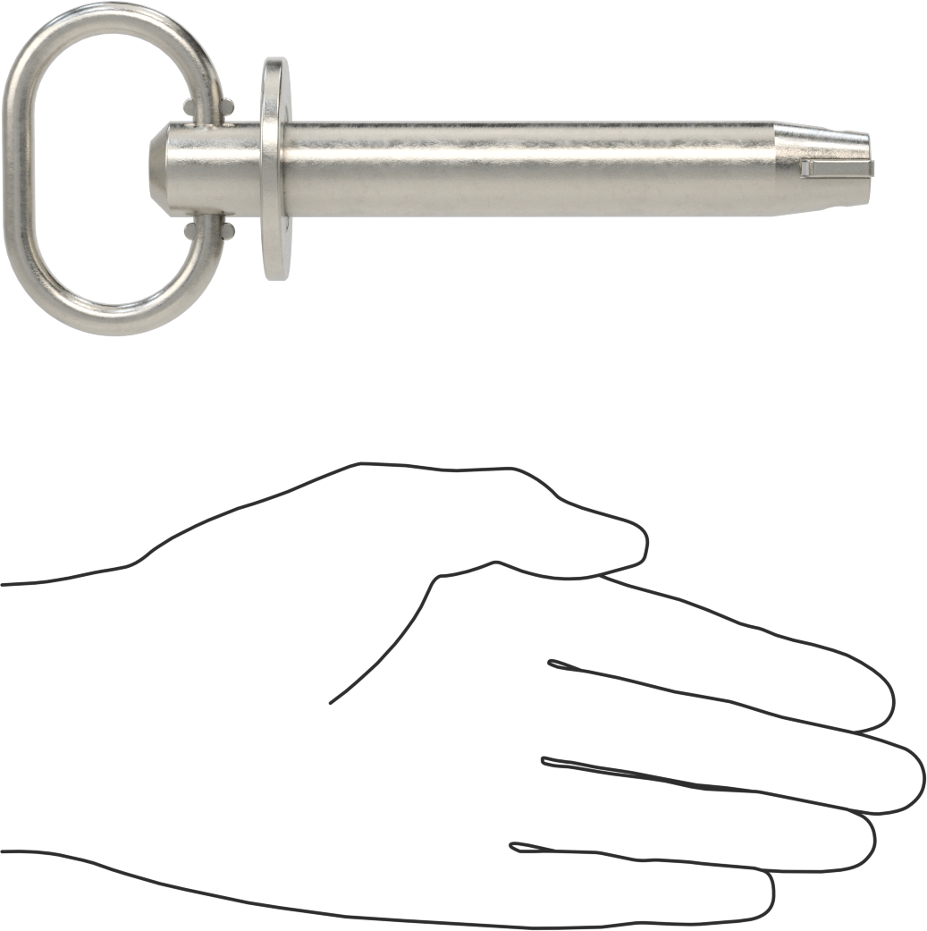 Toggle'lı Çatal Pimi, Döngü Tutamak, 18-8 Paslanmaz Çelik, 3/4 inç Çap, 3-1/2" Kullanılabilir Uzunluk