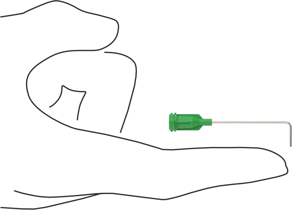 Luer Lock Bağlantılı Paslanmaz Çelik Şırınga İğneleri, 90 Derece Açı, 21 Gauge, 1-1/2" Uzunlukta İğne
