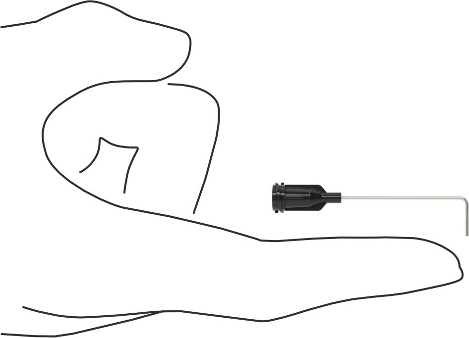 Luer Lock Bağlantılı Paslanmaz Çelik Şırınga İğneleri, 90 Derece Açı, 22 Gauge, 1-1/2" Uzunlukta İğne