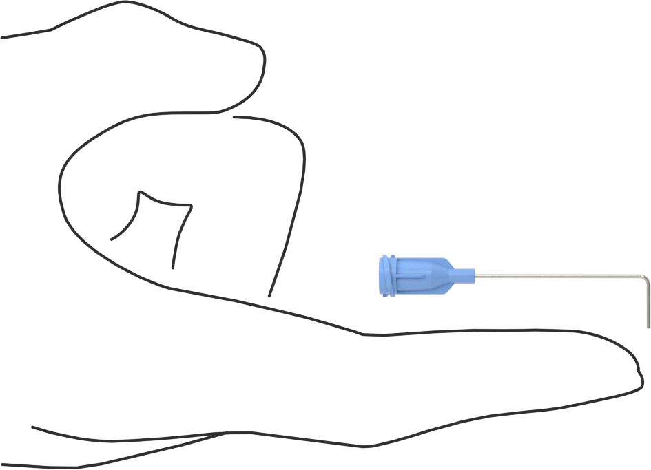 Luer Lock Bağlantılı Paslanmaz Çelik Şırınga İğneleri, 90 Derece Açı, 23 Gauge, 1-1/2" Uzunlukta İğne