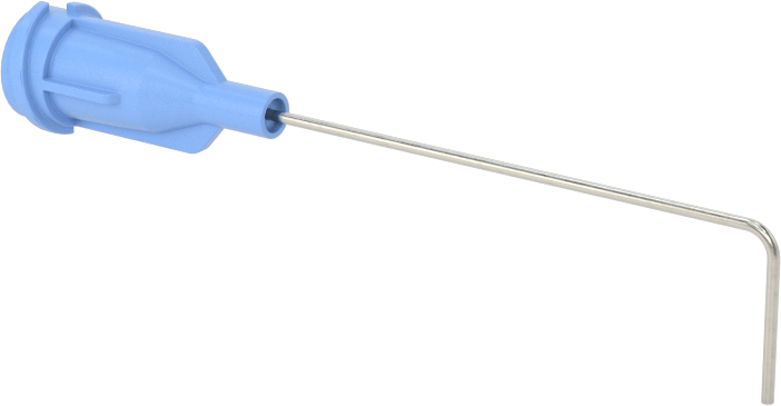 Luer Lock Bağlantılı Paslanmaz Çelik Şırınga İğneleri, 90 Derece Açı, 23 Gauge, 1-1/2" Uzunlukta İğne