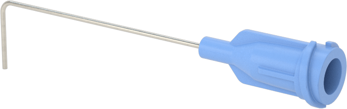 Luer Lock Bağlantılı Paslanmaz Çelik Şırınga İğneleri, 90 Derece Açı, 23 Gauge, 1-1/2" Uzunlukta İğne