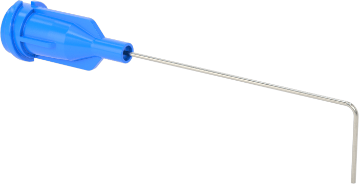 Luer Lock Bağlantılı Paslanmaz Çelik Şırınga İğneleri, 90 Derece Açı, 25 Gauge, 1-1/2" Uzunlukta İğne