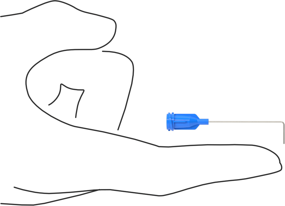 Luer Lock Bağlantılı Paslanmaz Çelik Şırınga İğneleri, 90 Derece Açı, 25 Gauge, 1-1/2" Uzunlukta İğne