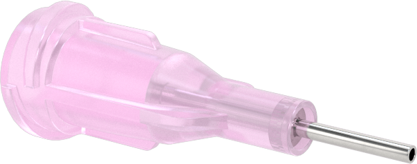Luer Lock Bağlantılı Paslanmaz Çelik Şırınga İğneleri, 1/4" İğne Uzunluğu, Küt Uçlu Düz, 20 Gauge