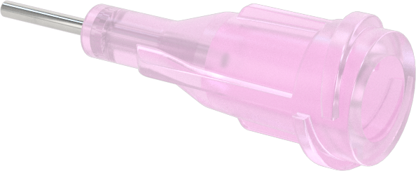 Luer Lock Bağlantılı Paslanmaz Çelik Şırınga İğneleri, 1/4" İğne Uzunluğu, Küt Uçlu Düz, 20 Gauge