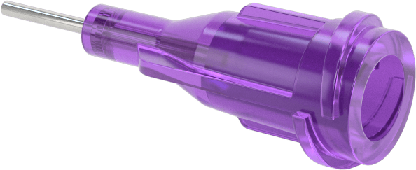 Luer Lock Bağlantılı Paslanmaz Çelik Şırınga İğneleri, 1/4" İğne Uzunluğu, Küt Uçlu Düz, 21 Gauge