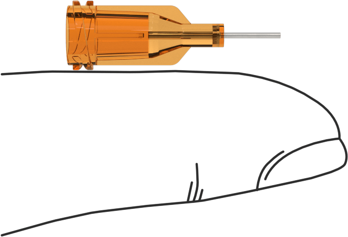 Luer Lock Bağlantılı Paslanmaz Çelik Şırınga İğneleri, 1/4" İğne Uzunluğu, Küt Uçlu Düz, 23 Gauge