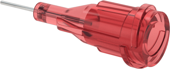 Luer Lock Bağlantılı Paslanmaz Çelik Şırınga İğneleri, 1/4" İğne Uzunluğu, Küt Uçlu Düz, 25 Gauge