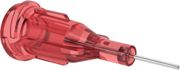 Luer Lock Bağlantılı Paslanmaz Çelik Şırınga İğneleri, 1/4" İğne Uzunluğu, Küt Uçlu Düz, 25 Gauge
