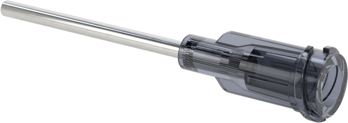 Luer Lock Bağlantılı Paslanmaz Çelik Şırınga İğneleri, PTFE Kaplı, 1" İğne Uzunluğu, 18 Gauge