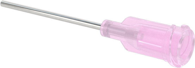 Luer Lock Bağlantılı Paslanmaz Çelik Şırınga İğneleri, PTFE Kaplı, 1" İğne Uzunluğu, 25 Gauge
