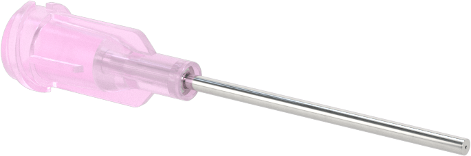 Luer Lock Bağlantılı Paslanmaz Çelik Şırınga İğneleri, PTFE Kaplı, 1" İğne Uzunluğu, 25 Gauge