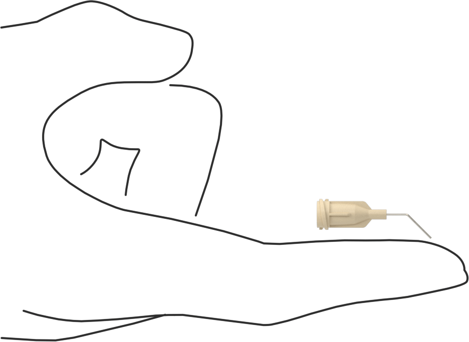 Luer Lock Bağlantılı Paslanmaz Çelik Şırınga İğneleri, 45 Derece Açı, 26 Gauge, 1/2" Uzunlukta İğne