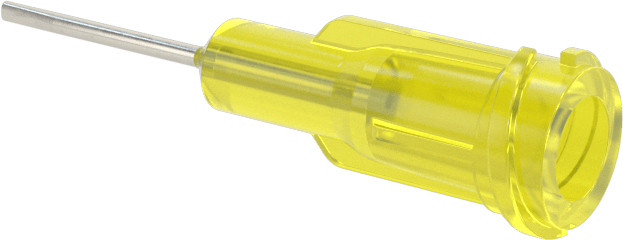 Luer Lock Bağlantılı Paslanmaz Çelik Şırınga İğneleri, 1/2" İğne Uzunluğu, Küt Oval Uçlu Düz, 20 Gauge